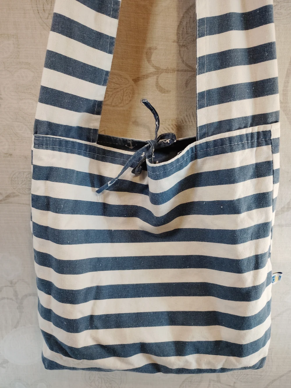 Reversible Nautical Anchor Print Blue Hobo/Crossbody Bag